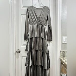 Shien Grey Layered Dress